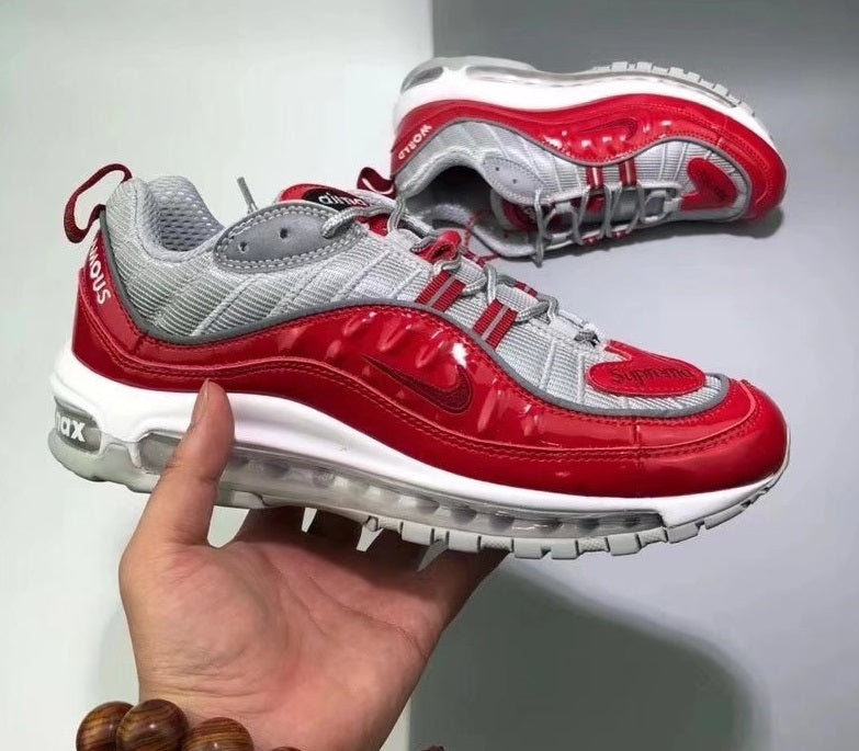 NIKE AIR MAX 98 SUPREME VARSITY RED-REFLECTIVE SILVER – moonstax